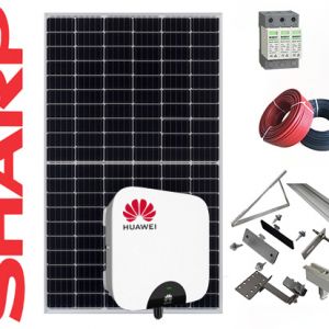 4 kWp teljesítményű, 1fázisú Sharp napelemes rendszer Huawei inverterrel
